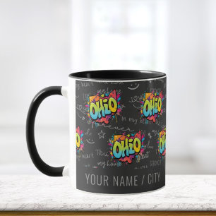 Ohio Staat Buckeyes Schwarze Graffiti Muster Tasse
