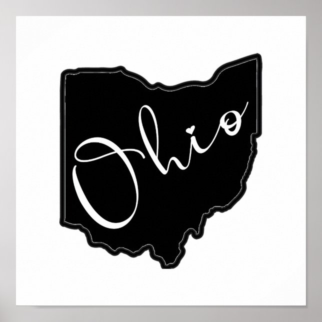 Ohio Staat Form Kontur - Ohio Karte Kontur Poster (Vorne)
