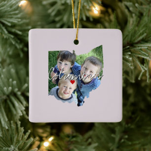 Ohio Staat Foto Einfügung und Ortsname Keramikornament