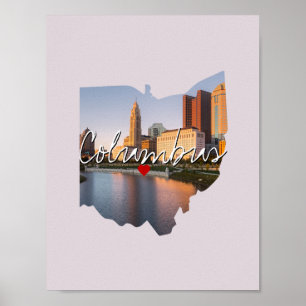Ohio Staat Foto Einfügung und Ortsname Poster