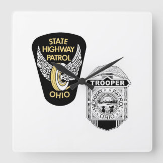 Ohio Staat Highway Patrol - OSP - Wall Clock Quadratische Wanduhr
