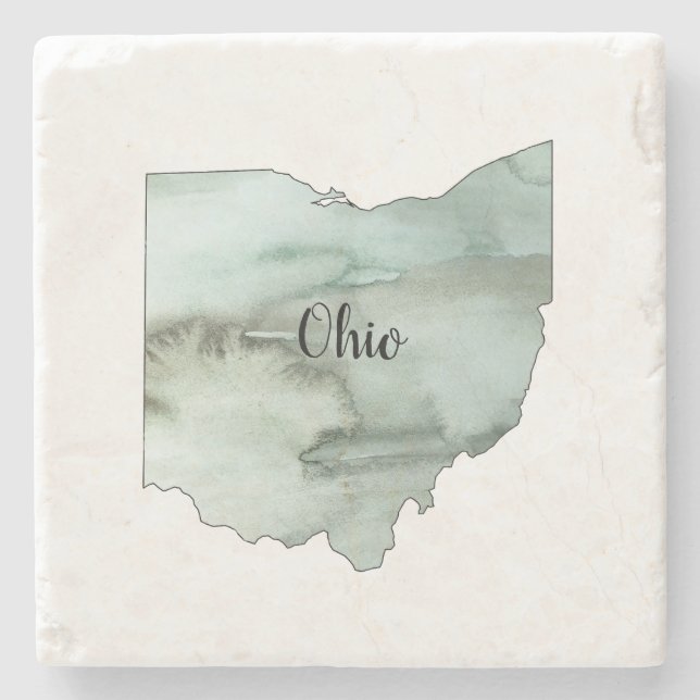 Ohio Staat Illustration Steinuntersetzer (Vorderseite)