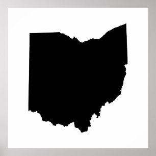 Ohio Staat Kontur Poster