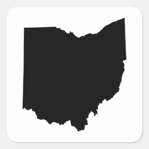 Ohio Staat Kontur Quadratischer Aufkleber
