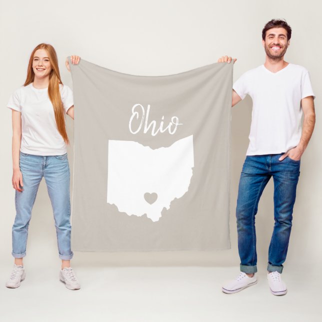 Ohio Staat Map Liebe Zuhause Fleecedecke (Beispiel)