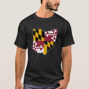 OHIO STAAT MAP MARYLAND MD Flag Roots Men Women Gi T-Shirt