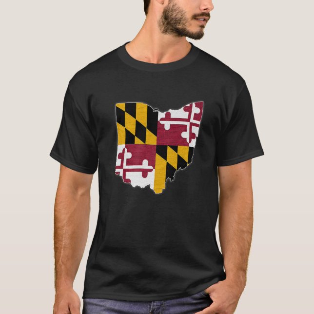 OHIO STAAT MAP MARYLAND MD Flag Roots Men Women Gi T-Shirt (Vorderseite)