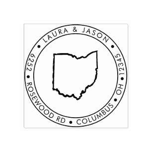 Ohio Staat Map Rücksendeadresse Wood Gummistempel