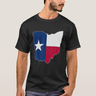 OHIO STAAT MAP TEXAS TX Flag Roots Men Women Gift T-Shirt