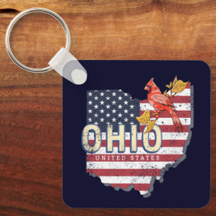 Ohio Staat United Staaten Retro Map Vintag USA Schlüsselanhänger