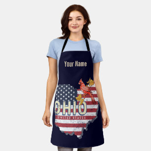 Ohio Staat United Staaten Retro Map Vintag USA Schürze