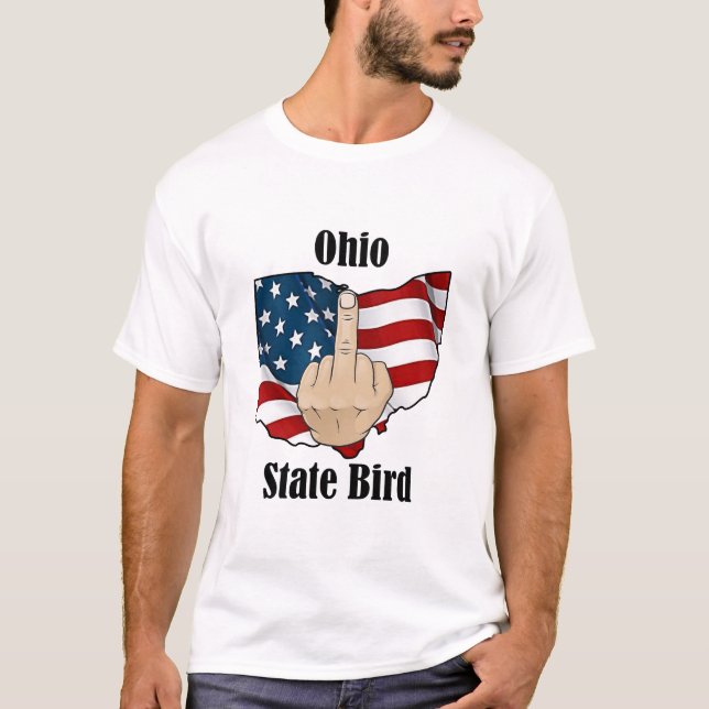 Ohio Staat Vogel T - Shirt Mittelfinger (Vorderseite)
