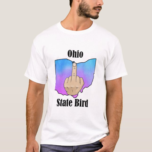 Ohio Staat Vogel T - Shirt Mittelfinger (Vorderseite)