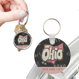 Ohio Staat von Buckeyes, rosa Liebe Accessoire Schlüsselanhänger