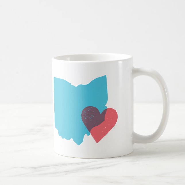 Ohio-Staats-Form-Liebe-Tasse Tasse (Rechts)