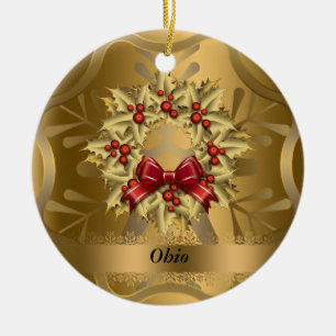 Ohio-Staats-Weihnachtsverzierung Keramikornament