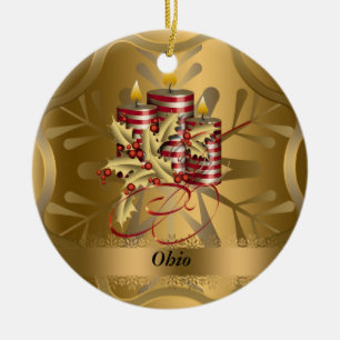 Ohio-Staats-Weihnachtsverzierung Keramikornament