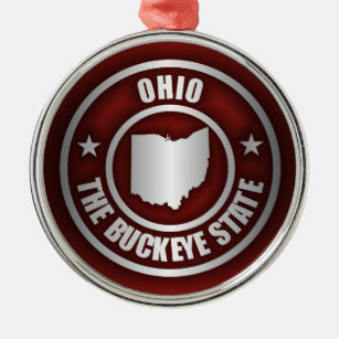 Ohio-Stahl (rot) Silbernes Ornament