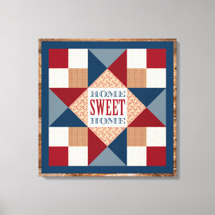 Ohio Star Quilt Block - Zuhause Sweet Zuhause Leinwanddruck