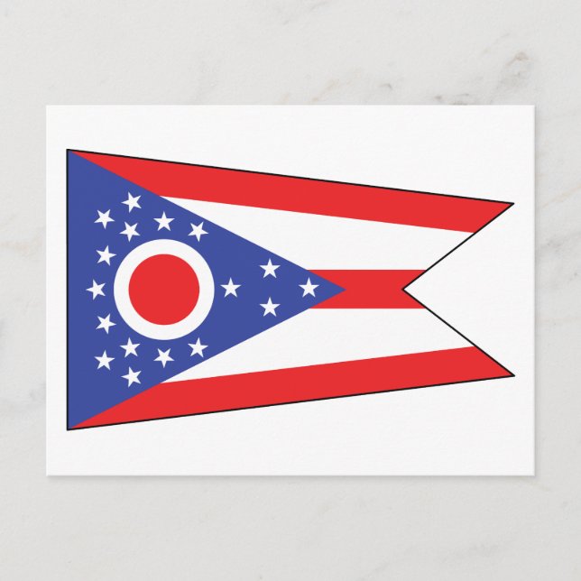 Ohio State Flag Buckeye State Unique Pennant Blue  Postkarte (Vorderseite)