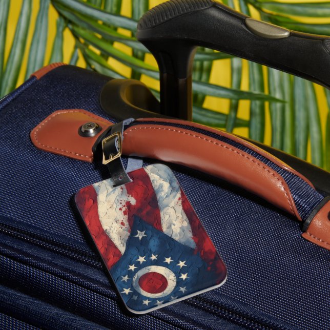 Ohio State Flag Design | Buckeye State Pride Gift  Gepäckanhänger (Vorderseite Insitu 1)