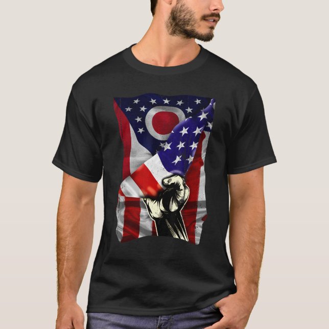 Ohio State Flag erschüttert US-amerikanisches Patr T-Shirt (Vorderseite)