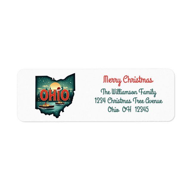 Ohio State Weihnachtsurlaub Rücksendeadresse (Vorne)