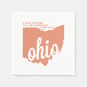 ohio Texte Pfirsich Serviette