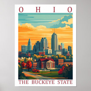 Ohio the Buckeye Staat USA Travel Place Poster