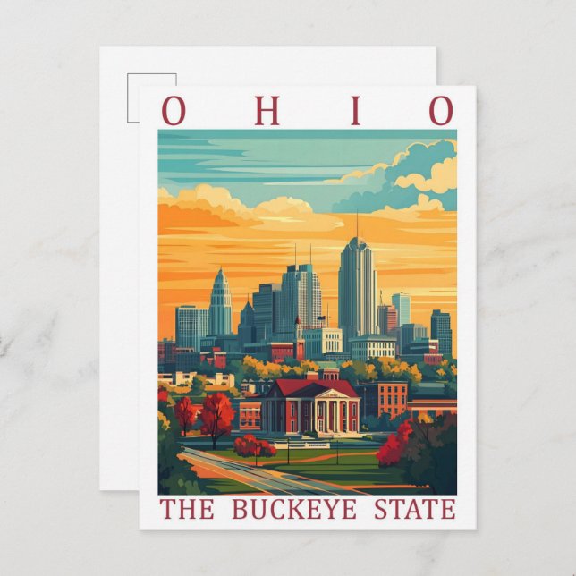Ohio the Buckeye Staat USA Travel Place Postkarte (Vorne/Hinten)