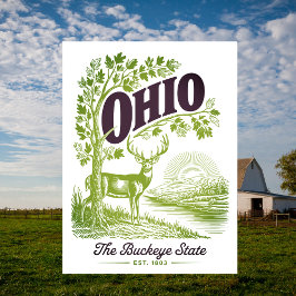 Ohio The Buckeye State Est. 1803 Travel Postkarte