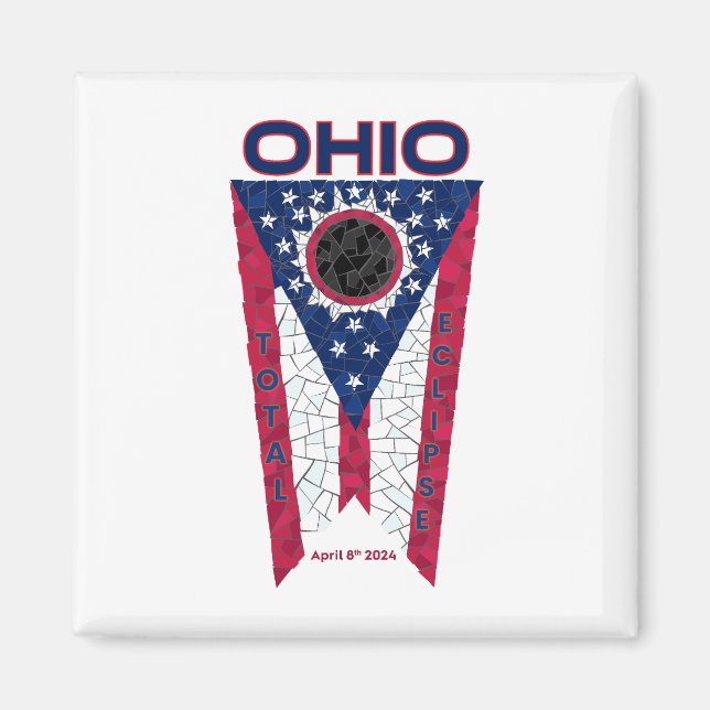 Ohio Total Eclipse Square Magnet (Vorne)