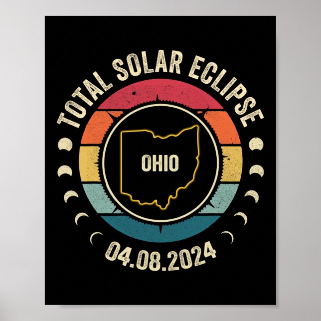 Ohio Total Solar Eclipse 2024 American Totality Ap Poster (Vorne)