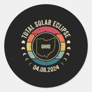 Ohio Total Solar Eclipse 2024 American Totality Ap Runder Aufkleber