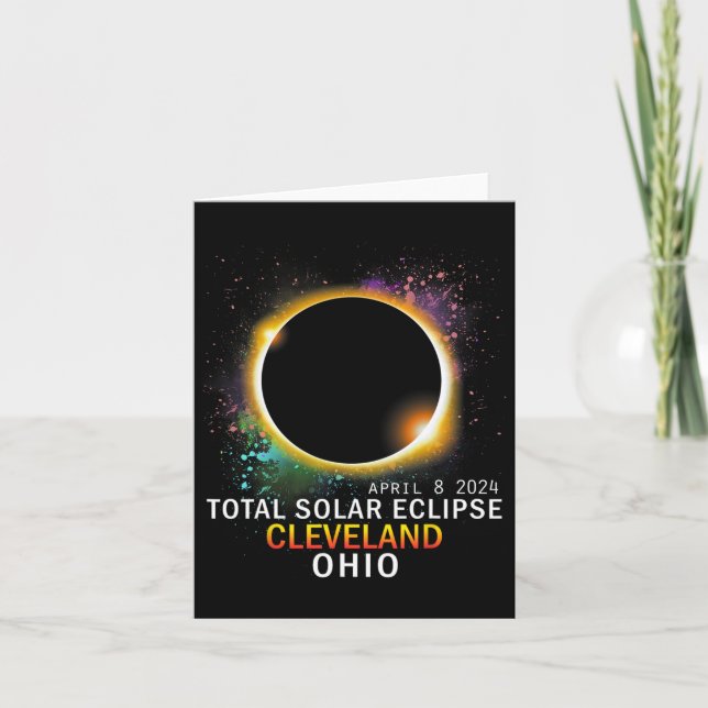 Ohio Total Solar Eclipse 8. April 2024 Karte (Vorderseite)