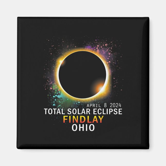 Ohio Total Solar Eclipse 8. April 2024 Magnet (Vorne)