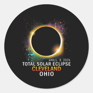 Ohio Total Solar Eclipse 8. April 2024 Runder Aufkleber