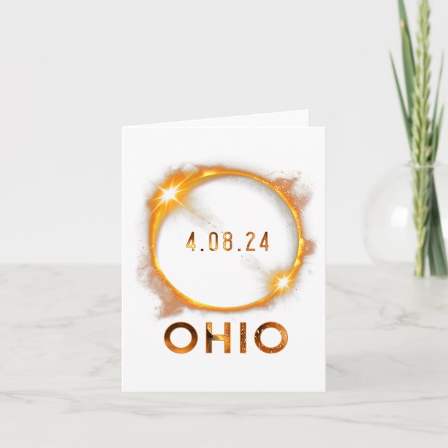 Ohio Total Solar Eclipse April 8 2024 Ohio Solar E Karte (Vorderseite)