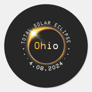 Ohio Totality Solar Eclipse 2024 4,08,24 Accessori Runder Aufkleber