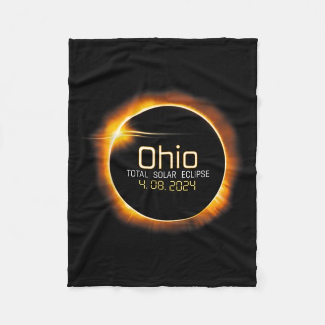 Ohio Totality Total Solar Eclipse 8. April 2024 Fleecedecke (Vorderseite)