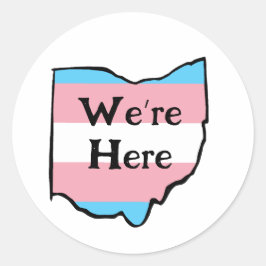 Ohio Trans Pride Wir sind hier Runder Aufkleber