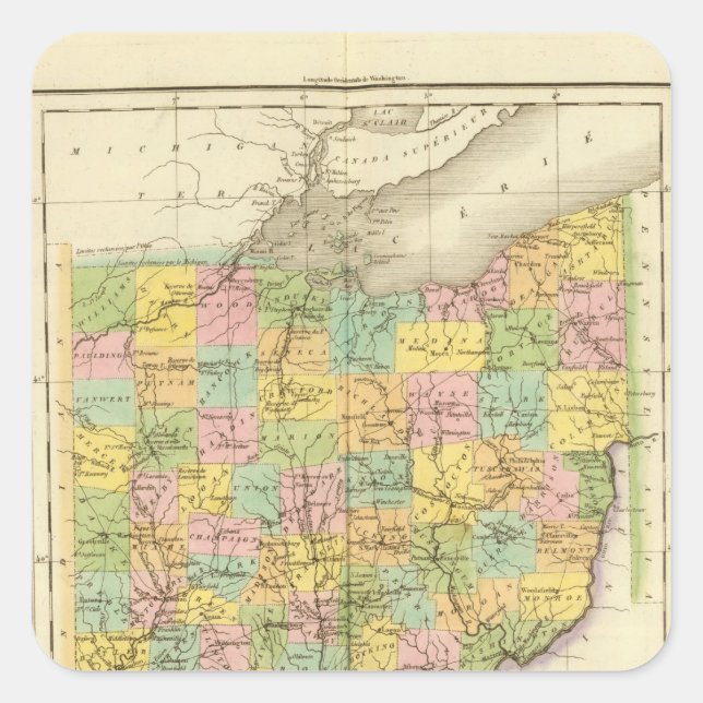 Ohio US Quadratischer Aufkleber (Vorderseite)