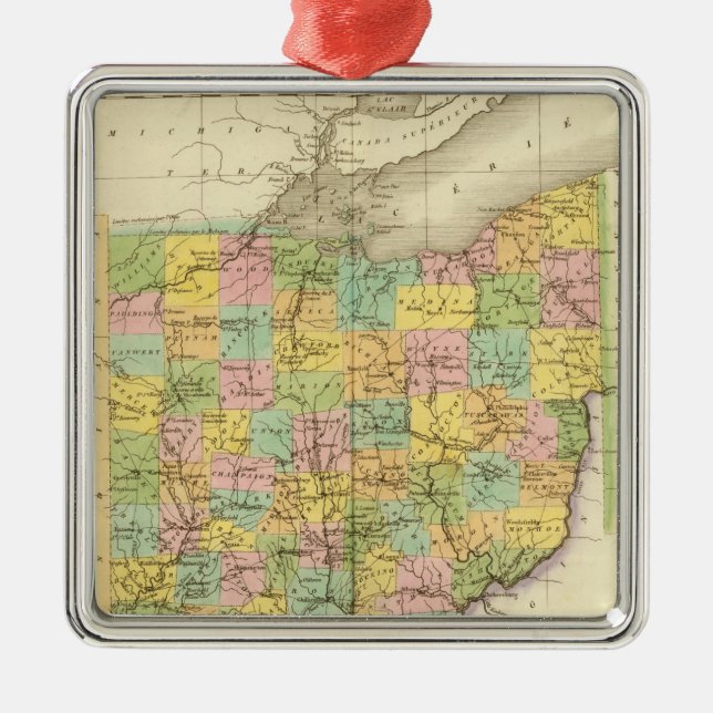 Ohio US Silbernes Ornament (Vorne)