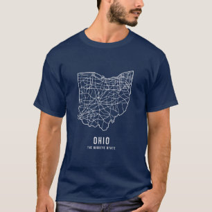 Ohio US Staat Road Map - Buckeye Staat Map T-Shirt