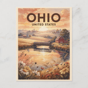 Ohio USA Vintage Reise Postkarte