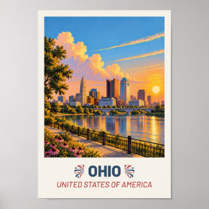 Ohio USA – Vintage Reiseplakat Poster