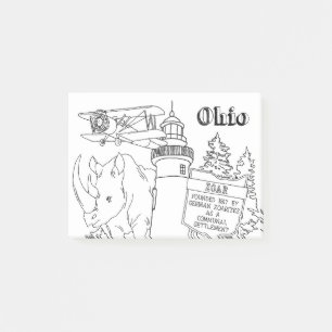 Ohio Vacation Zeichnend Urlaub Kunst, Dichtung und Post-it Klebezettel