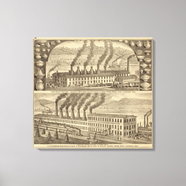 Ohio Valley Pottery, Laughlin Brothers Leinwanddruck (Vorderseite)