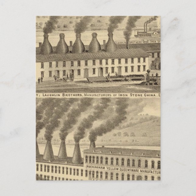 Ohio Valley Pottery, Laughlin Brothers Postkarte (Vorderseite)