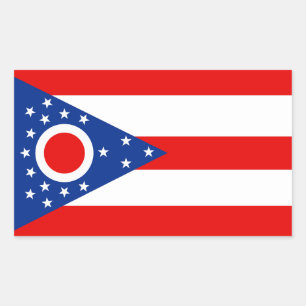 Ohio Vollflagge Rechteckiger Aufkleber
